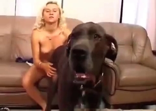 Curly-haired blonde enjoys ALL of it