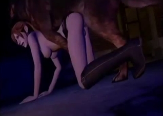 3D scene featuring brutal dog fucking